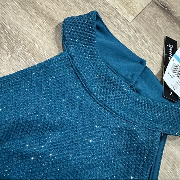 Teal Sparkly Dress Size 5 NWT - Picture 4 of 6